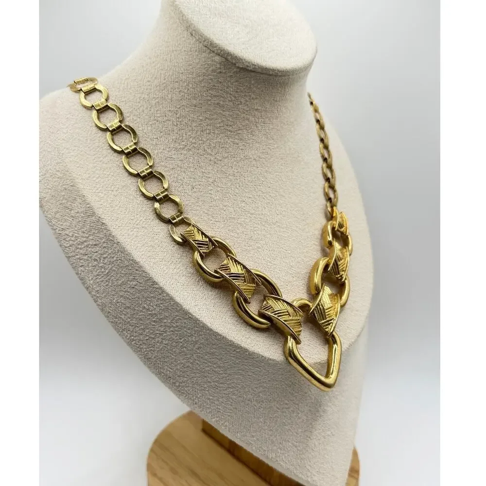 Gold & Faux Pearl Necklace Set – 2 Pc Statement Chains